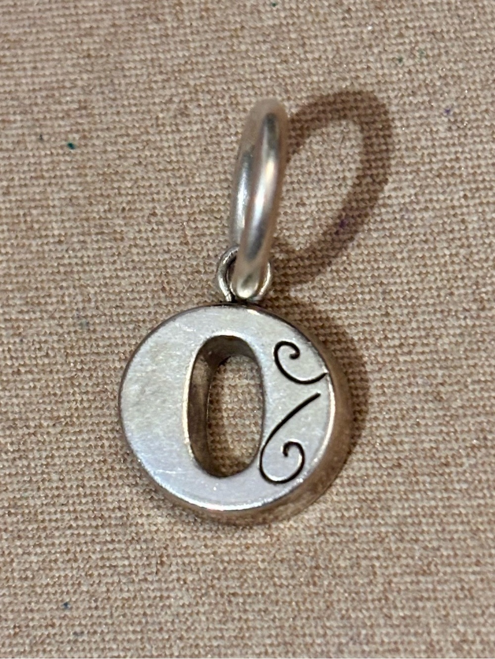 Brighton ABC Chic Alpha Charm Letter O Silver Retired style w Custom O-ring